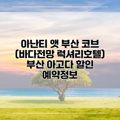 아난티 앳 부산 코브 (바다전망 럭셔리호텔) 부산 아고다 할인 예약정보