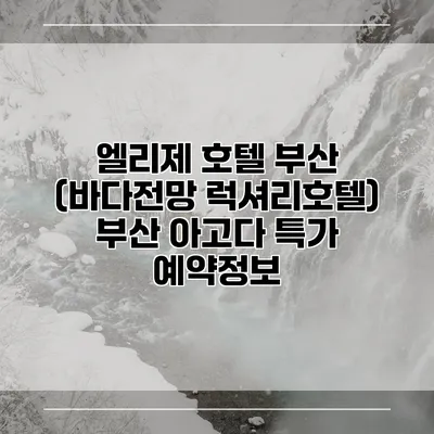 엘리제 호텔 부산 (바다전망 럭셔리호텔) 부산 아고다 특가 예약정보