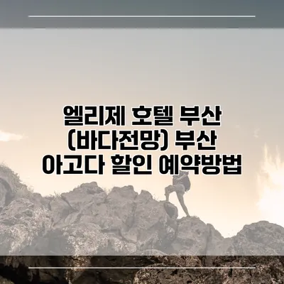 엘리제 호텔 부산 (바다전망) 부산 아고다 할인 예약방법