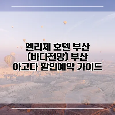 엘리제 호텔 부산 (바다전망) 부산 아고다 할인예약 가이드