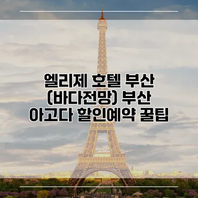 엘리제 호텔 부산 (바다전망) 부산 아고다 할인예약 꿀팁