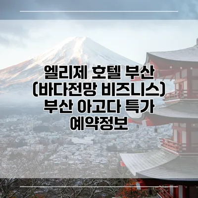 엘리제 호텔 부산 (바다전망 비즈니스) 부산 아고다 특가 예약정보