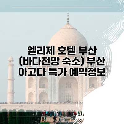 엘리제 호텔 부산 (바다전망 숙소) 부산 아고다 특가 예약정보
