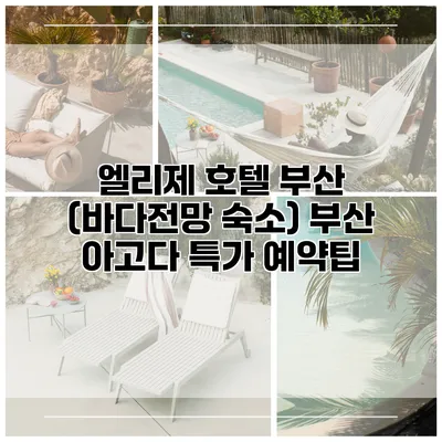 엘리제 호텔 부산 (바다전망 숙소) 부산 아고다 특가 예약팁