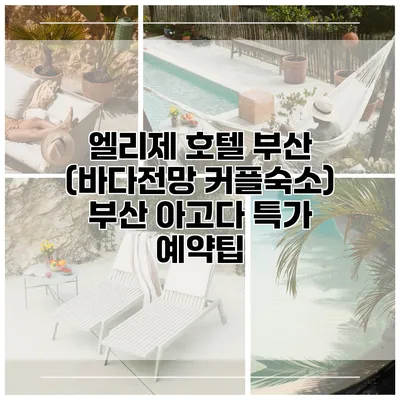 엘리제 호텔 부산 (바다전망 커플숙소) 부산 아고다 특가 예약팁