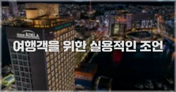 여행객을 위한 실용적인 조언