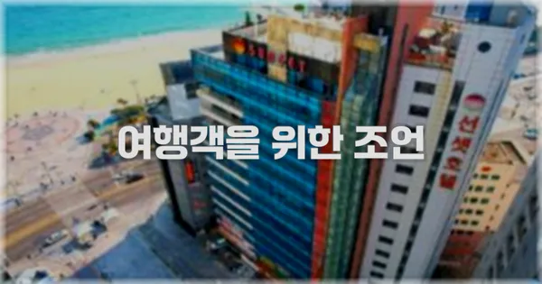 여행객을 위한 조언