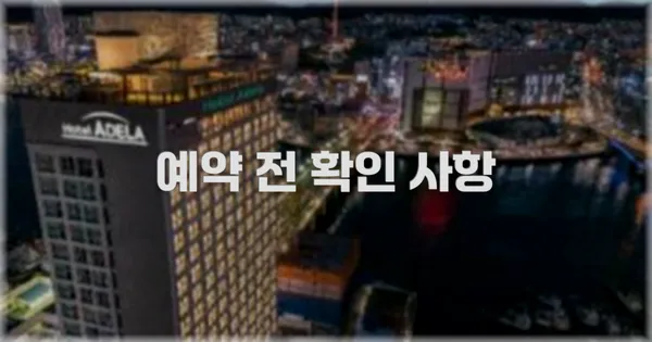 예약 전 확인 사항