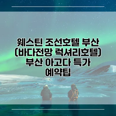 웨스틴 조선호텔 부산 (바다전망 럭셔리호텔) 부산 아고다 특가 예약팁