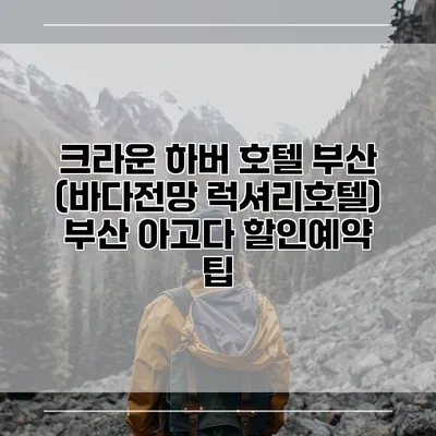 크라운 하버 호텔 부산 (바다전망 럭셔리호텔) 부산 아고다 할인예약 팁