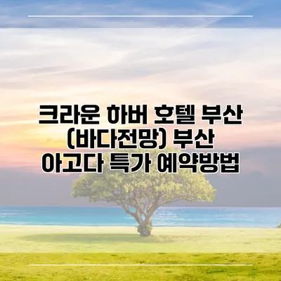 크라운 하버 호텔 부산 (바다전망) 부산 아고다 특가 예약방법