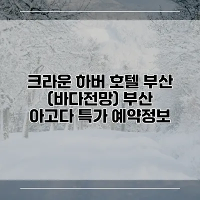 크라운 하버 호텔 부산 (바다전망) 부산 아고다 특가 예약정보