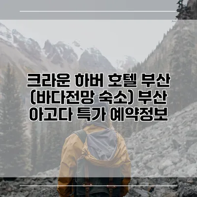 크라운 하버 호텔 부산 (바다전망 숙소) 부산 아고다 특가 예약정보