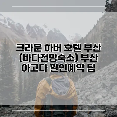 크라운 하버 호텔 부산 (바다전망숙소) 부산 아고다 할인예약 팁