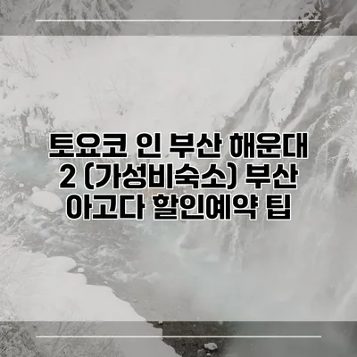 토요코 인 부산 해운대 2 (가성비숙소) 부산 아고다 할인예약 팁