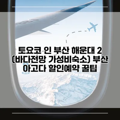 토요코 인 부산 해운대 2 (바다전망 가성비숙소) 부산 아고다 할인예약 꿀팁