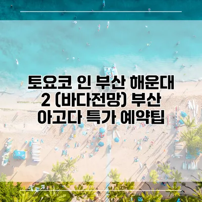 토요코 인 부산 해운대 2 (바다전망) 부산 아고다 특가 예약팁