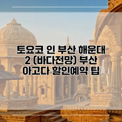 토요코 인 부산 해운대 2 (바다전망) 부산 아고다 할인예약 팁