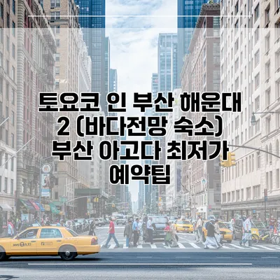 토요코 인 부산 해운대 2 (바다전망 숙소) 부산 아고다 최저가 예약팁