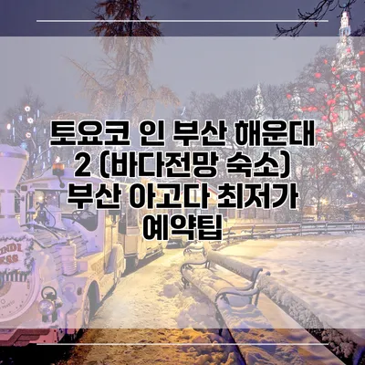 토요코 인 부산 해운대 2 (바다전망 숙소) 부산 아고다 최저가 예약팁