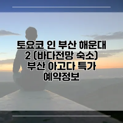 토요코 인 부산 해운대 2 (바다전망 숙소) 부산 아고다 특가 예약정보