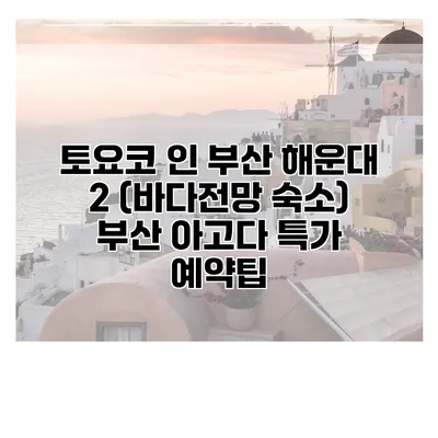 토요코 인 부산 해운대 2 (바다전망 숙소) 부산 아고다 특가 예약팁