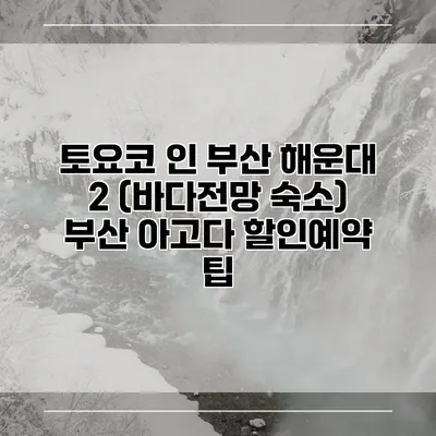 토요코 인 부산 해운대 2 (바다전망 숙소) 부산 아고다 할인예약 팁