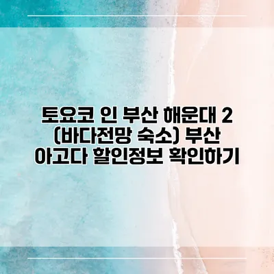 토요코 인 부산 해운대 2 (바다전망 숙소) 부산 아고다 할인정보 확인하기