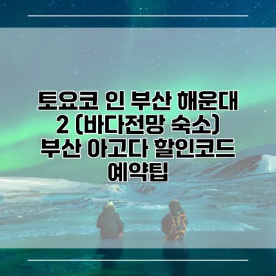 토요코 인 부산 해운대 2 (바다전망 숙소) 부산 아고다 할인코드 예약팁