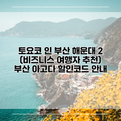 토요코 인 부산 해운대 2 (비즈니스 여행자 추천) 부산 아고다 할인코드 안내