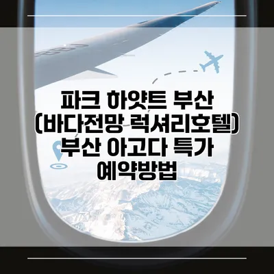 파크 하얏트 부산 (바다전망 럭셔리호텔) 부산 아고다 특가 예약방법