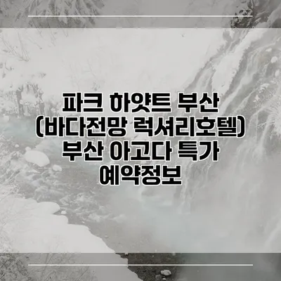 파크 하얏트 부산 (바다전망 럭셔리호텔) 부산 아고다 특가 예약정보