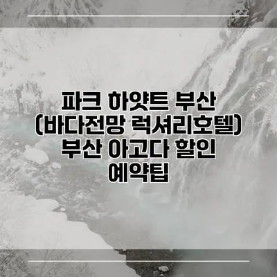 파크 하얏트 부산 (바다전망 럭셔리호텔) 부산 아고다 할인 예약팁