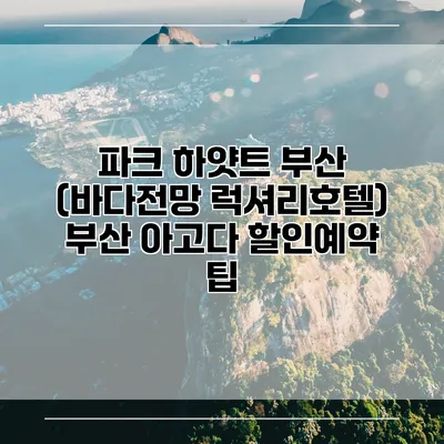 파크 하얏트 부산 (바다전망 럭셔리호텔) 부산 아고다 할인예약 팁