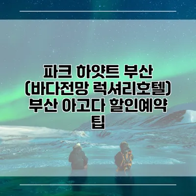 파크 하얏트 부산 (바다전망 럭셔리호텔) 부산 아고다 할인예약 팁
