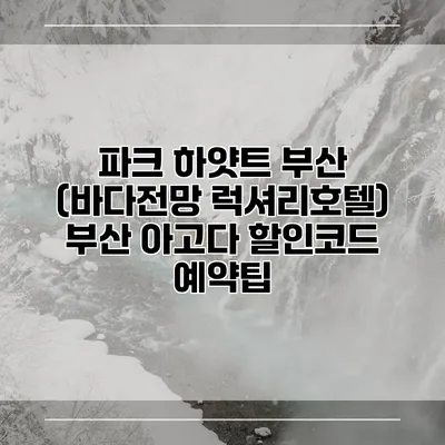 파크 하얏트 부산 (바다전망 럭셔리호텔) 부산 아고다 할인코드 예약팁