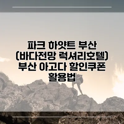 파크 하얏트 부산 (바다전망 럭셔리호텔) 부산 아고다 할인쿠폰 활용법