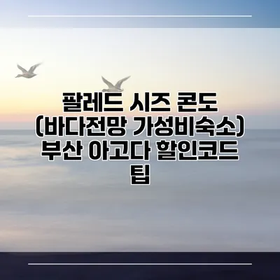 팔레드 시즈 콘도 (바다전망 가성비숙소) 부산 아고다 할인코드 팁