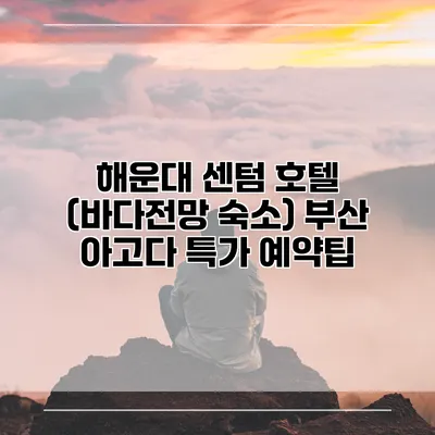 해운대 센텀 호텔 (바다전망 숙소) 부산 아고다 특가 예약팁