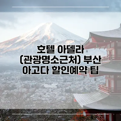 호텔 아델라 (관광명소근처) 부산 아고다 할인예약 팁