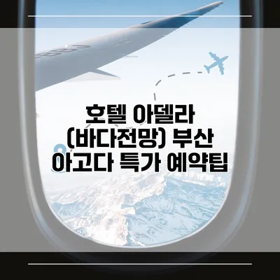 호텔 아델라 (바다전망) 부산 아고다 특가 예약팁