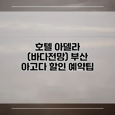 호텔 아델라 (바다전망) 부산 아고다 할인 예약팁