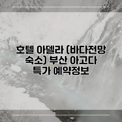 호텔 아델라 (바다전망 숙소) 부산 아고다 특가 예약정보