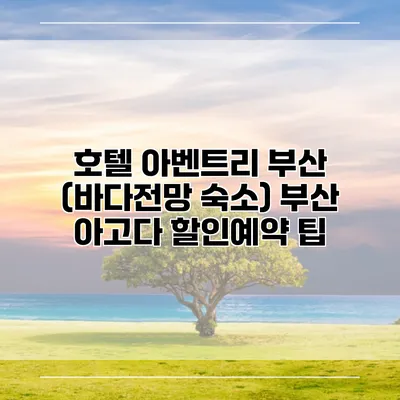 호텔 아벤트리 부산 (바다전망 숙소) 부산 아고다 할인예약 팁