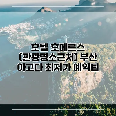 호텔 호메르스 (관광명소근처) 부산 아고다 최저가 예약팁