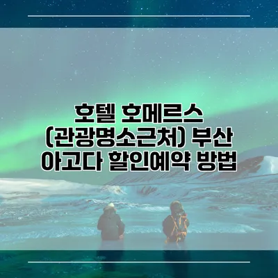 호텔 호메르스 (관광명소근처) 부산 아고다 할인예약 방법