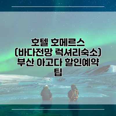 호텔 호메르스 (바다전망 럭셔리숙소) 부산 아고다 할인예약 팁