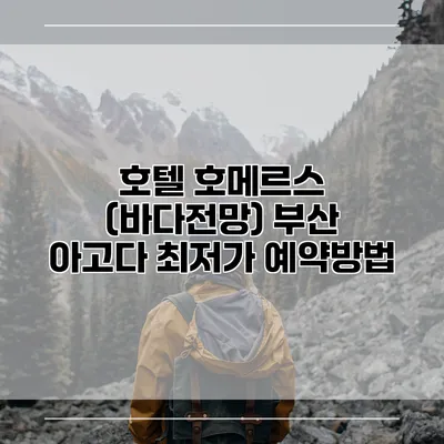 호텔 호메르스 (바다전망) 부산 아고다 최저가 예약방법