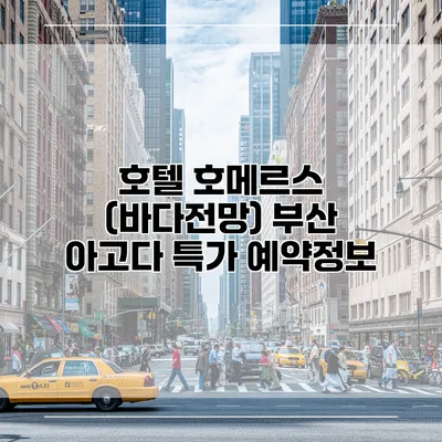 호텔 호메르스 (바다전망) 부산 아고다 특가 예약정보