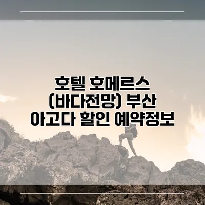 호텔 호메르스 (바다전망) 부산 아고다 할인 예약정보